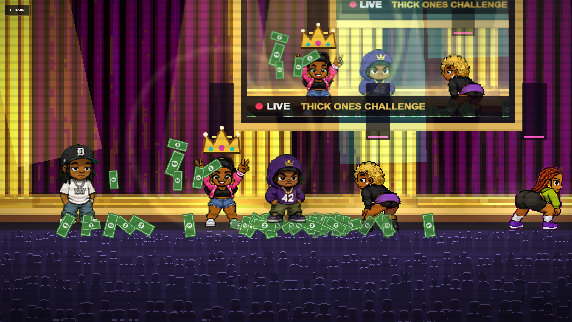 Animated characters in an interactive music-show environment